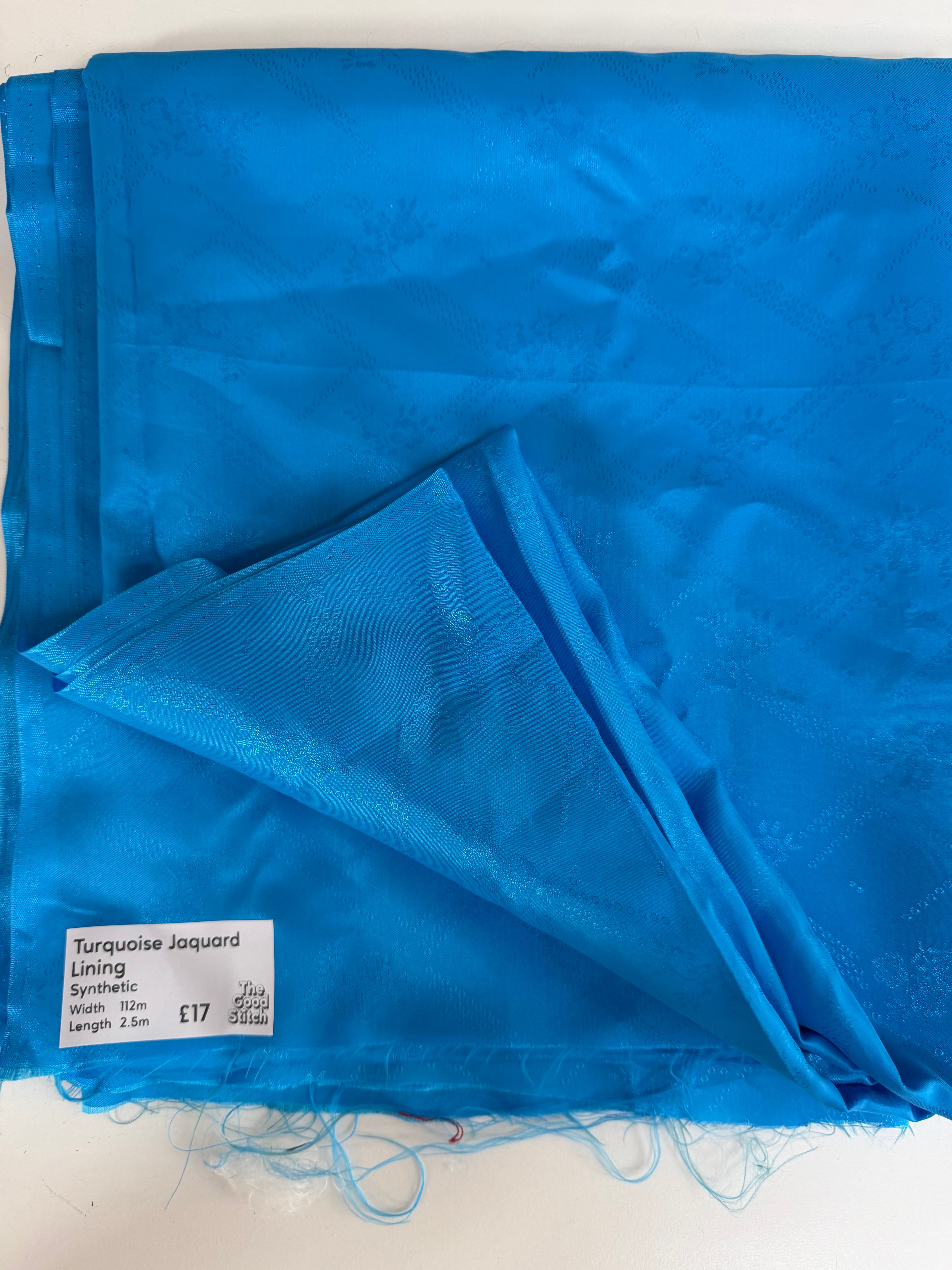 Turquoise Jacquard Lining