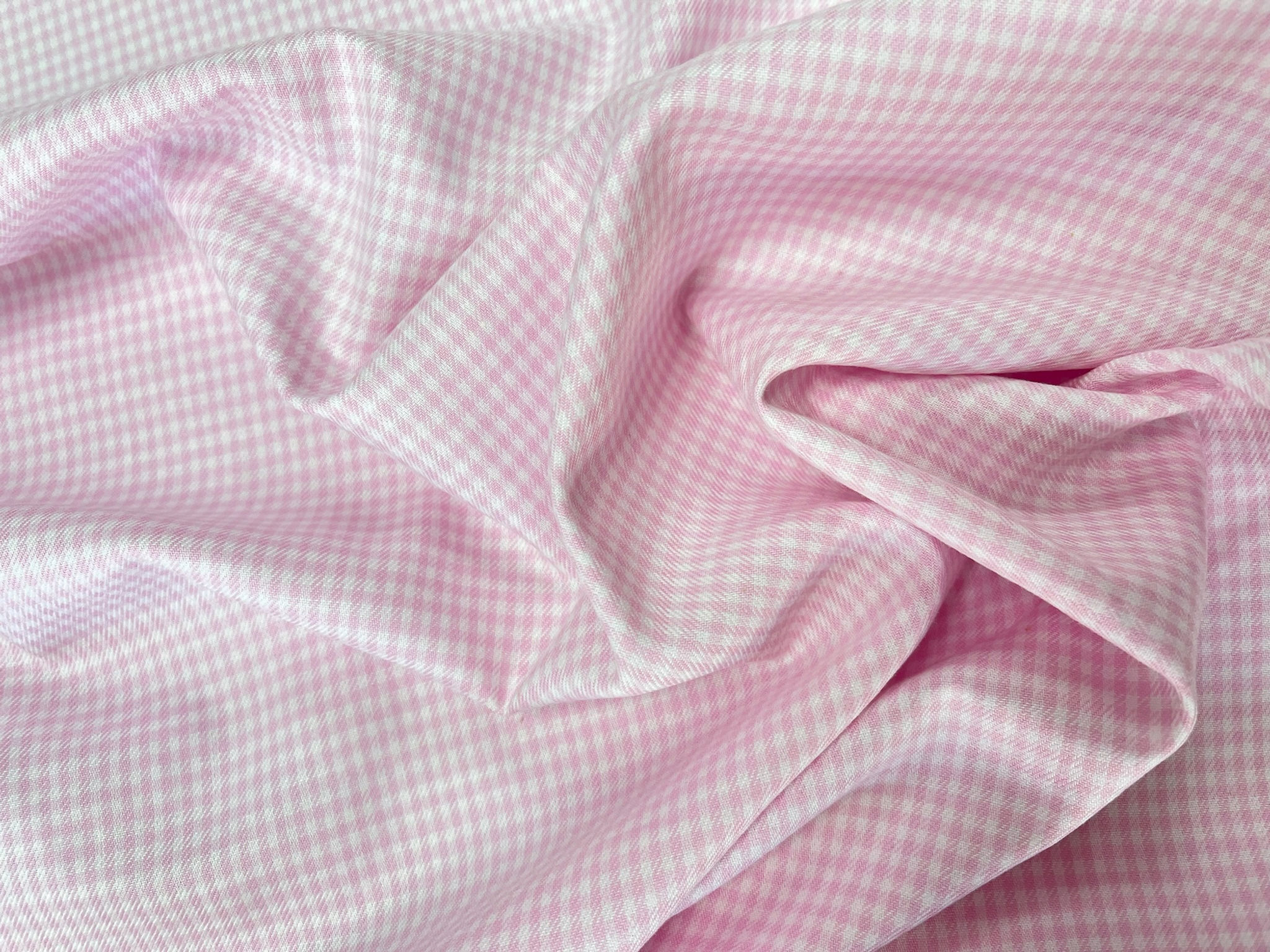 Pink Tiny Gingham Twill