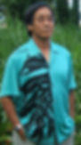 black giant monstera knit aloha shirt