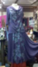 drape neck top with skirt mulberry with aqua kukui