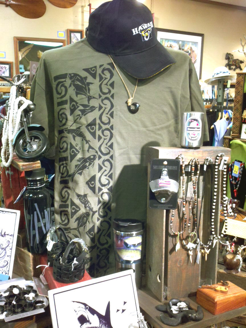 fishhook tapa olive T shirt