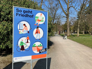 Frühlingsbesuch auf dem Friedhof Sihlfeld
