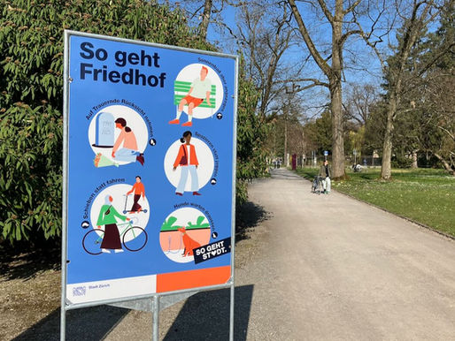 Frühlingsbesuch auf dem Friedhof Sihlfeld