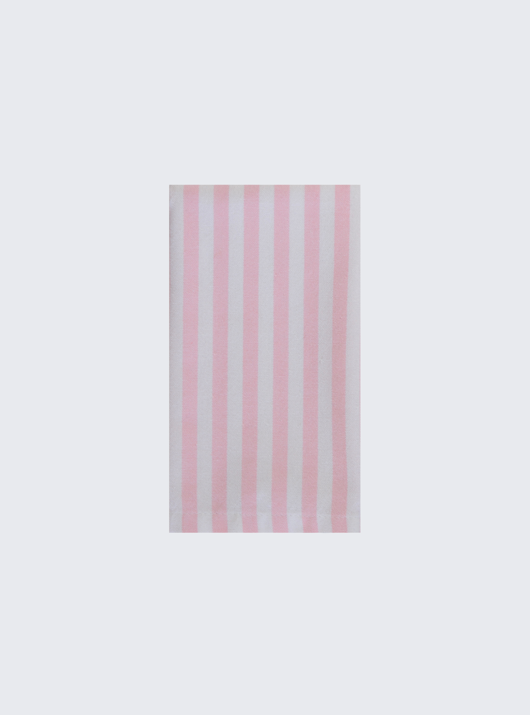 Servilleta Lineas Rosa, con rayas verticales rosas y blancas sobre fondo blanco.