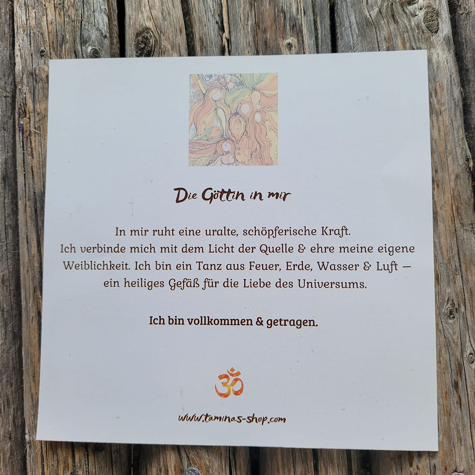 Rückseite Kunstkarte, Om Symbol, Affirmation