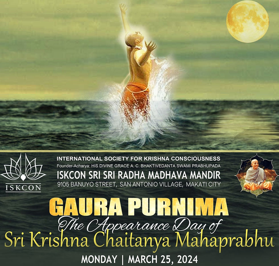 Gaura Purnima Festival - the appearance of Sri Chaitanya Mahaprabhu