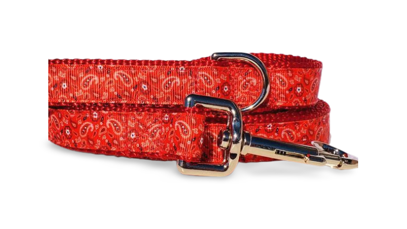 Thumbnail: 3/4" Red Bandana Dog Collar, Leash, Martingale, or Harness