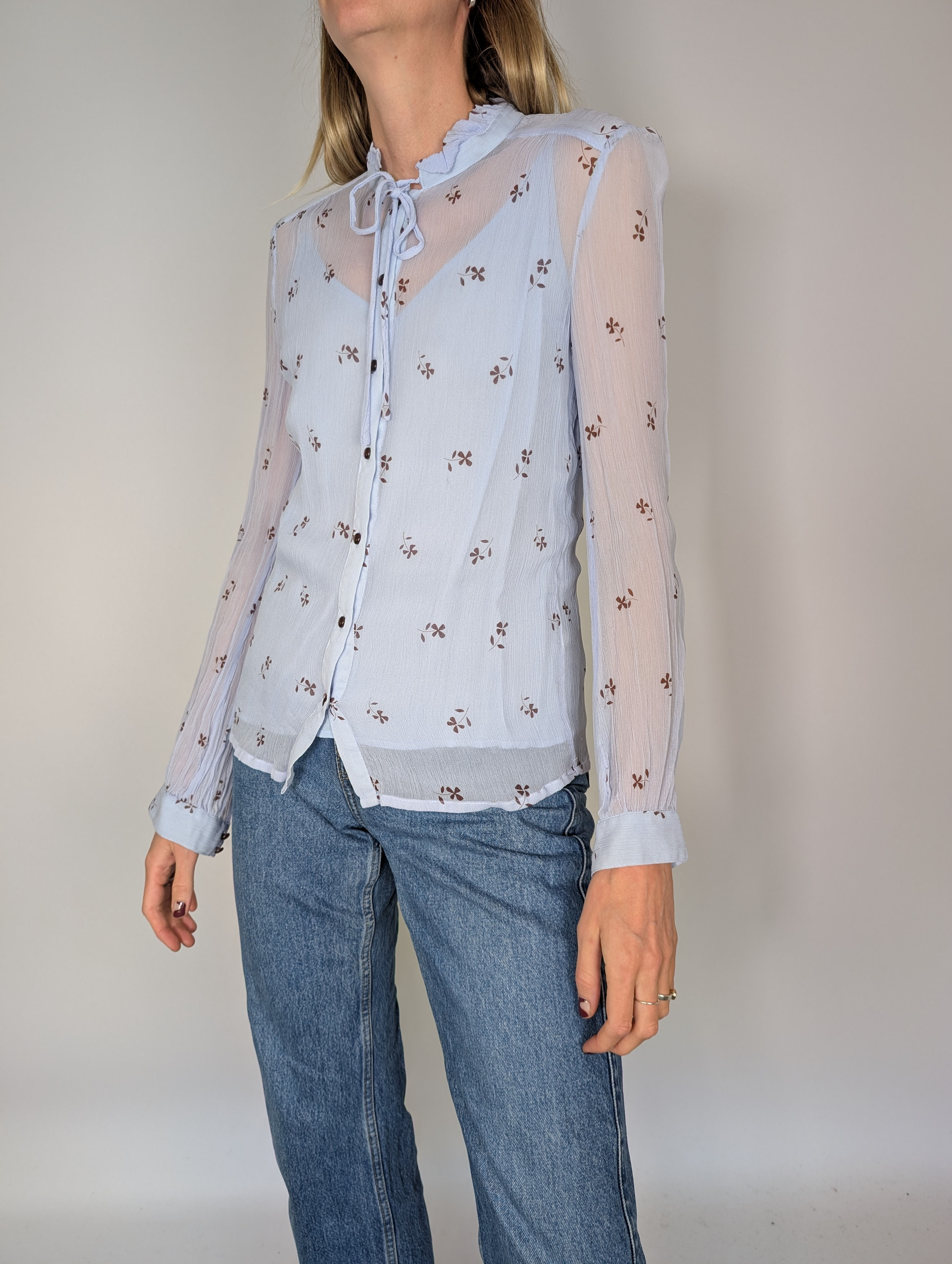 Baum und Pferdgarten skir blåmönstrad blus (S-M)