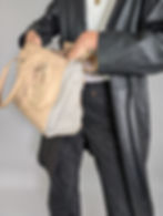 Miniatyrbild: Botkier sandbeige läderväska