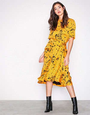 Miniatyrbild: Tiger of Sweden orangemönstrad satinkjol (M)