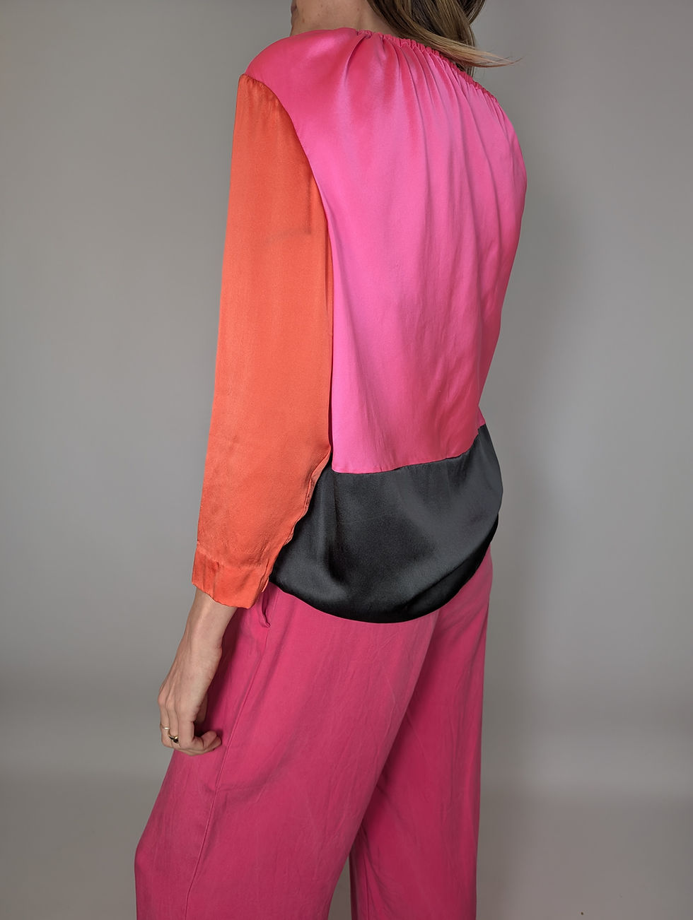 Miniaturebillede: By Malene Birger rosa blus i ren siden (M)