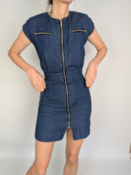 Vintage miniklänning i rådenim (XS)