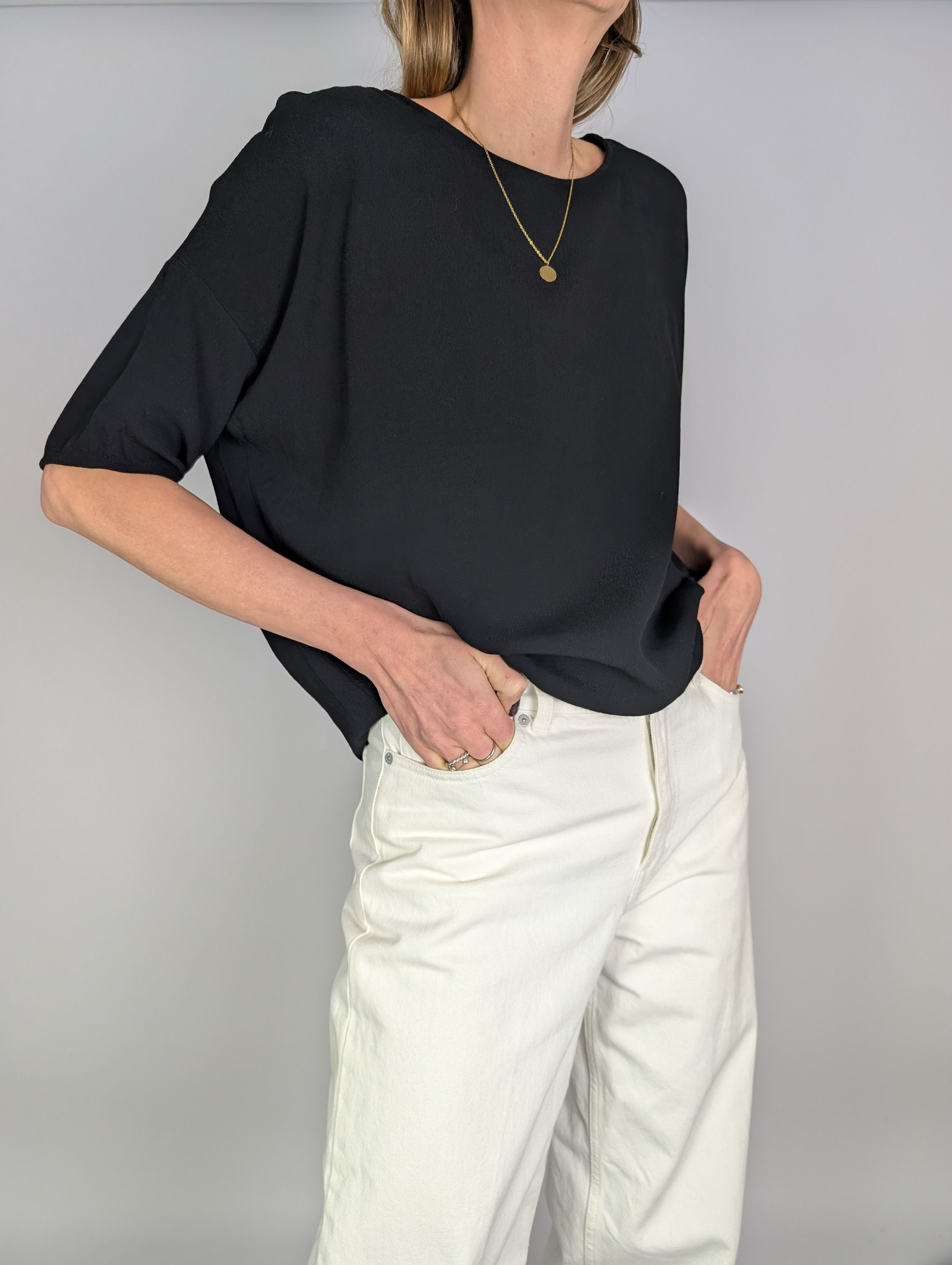 Samsoe Samsoe svart viscose t-shirt (L)