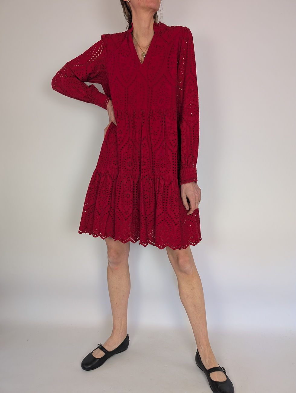 Miniaturebillede: Yas röd klänning i crochet (S)