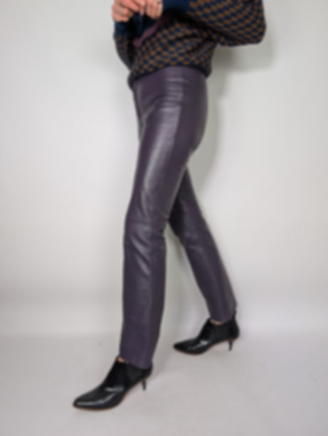Vintage 00-tal lila skinnbyxor (S)