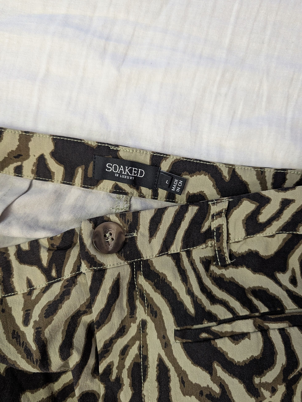 Miniatyrbild: Soaked in Luxury raka jeans i zebra (M-L)
