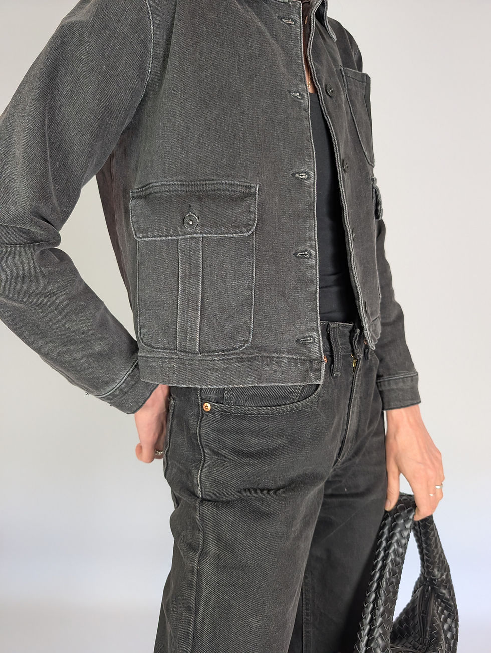 Miniatyrbild: 17 & Co Casualwear boxig svart jeansjacka (M)