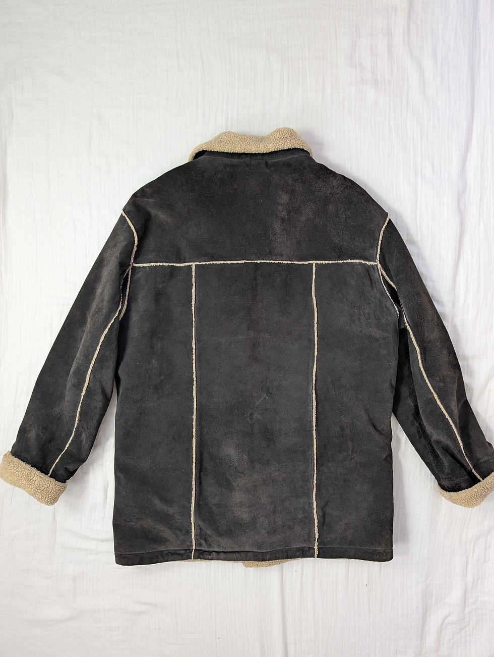 Miniaturebillede: Vintage 90-tal svart sherlingjacka (L-XL)