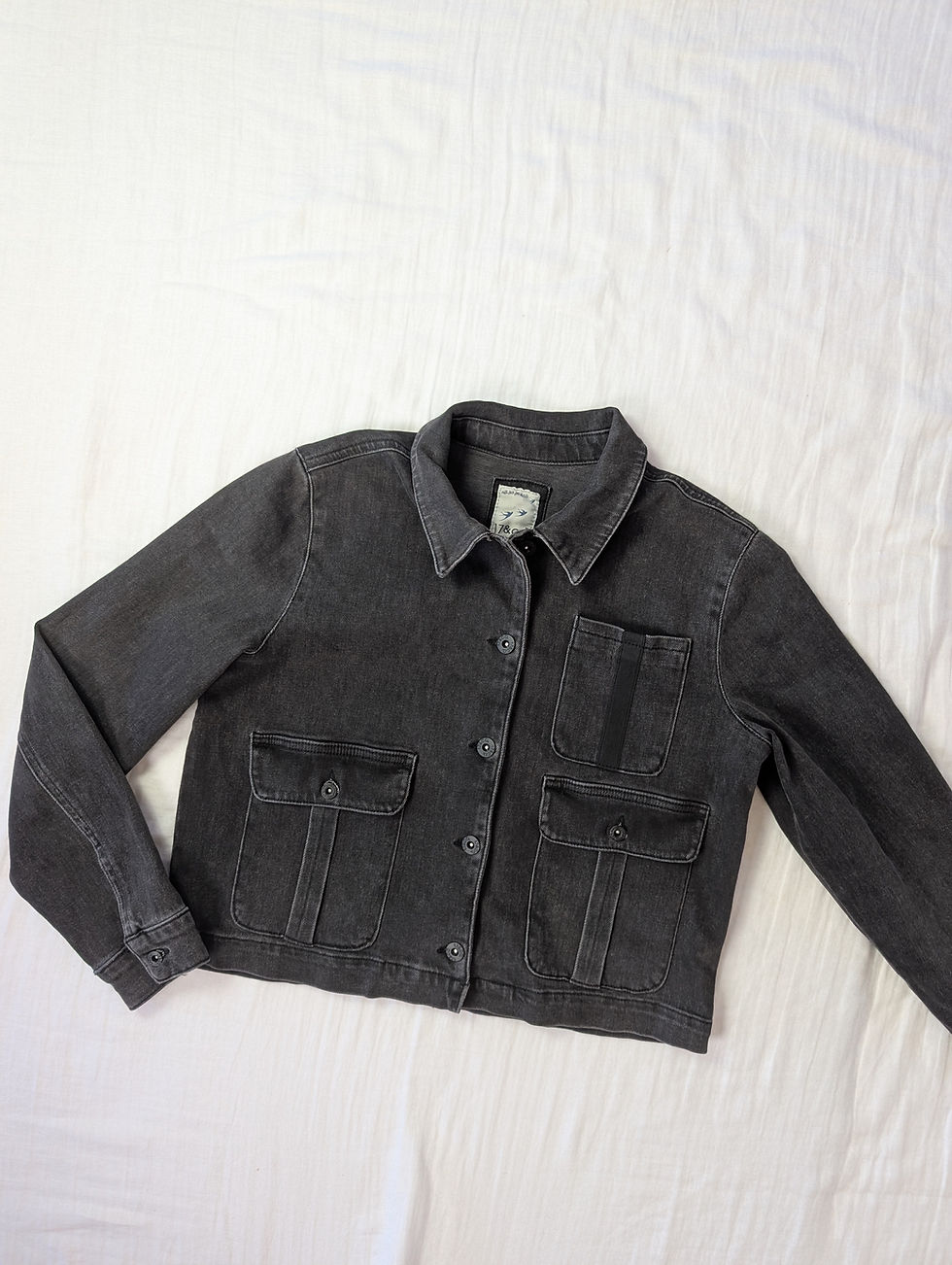 Miniaturebillede: 17 & Co Casualwear boxig svart jeansjacka (M)