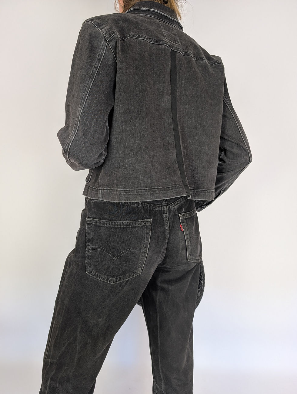 Miniatyrbild: 17 & Co Casualwear boxig svart jeansjacka (M)