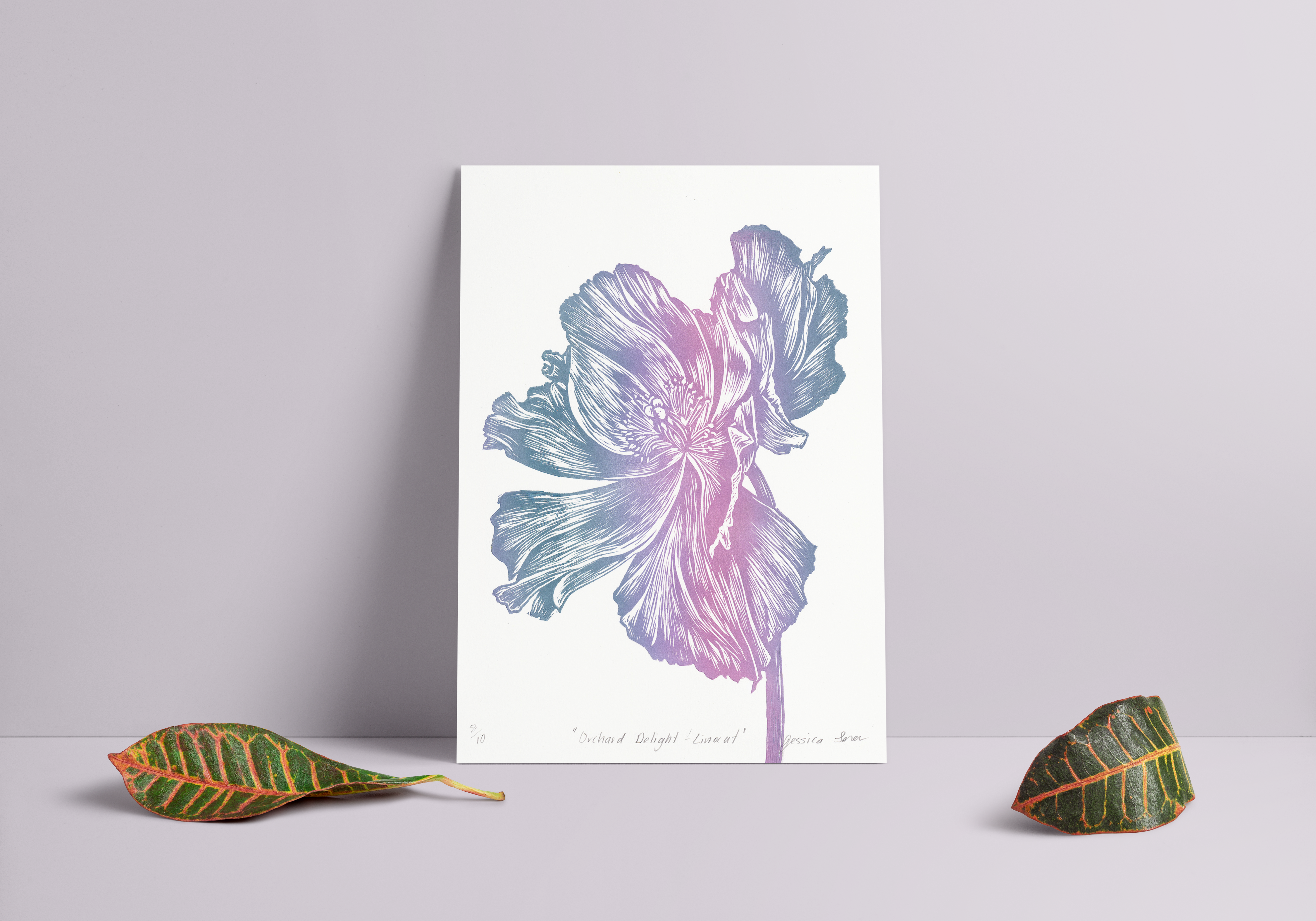 Orchard Delight | A4 Linocut Print