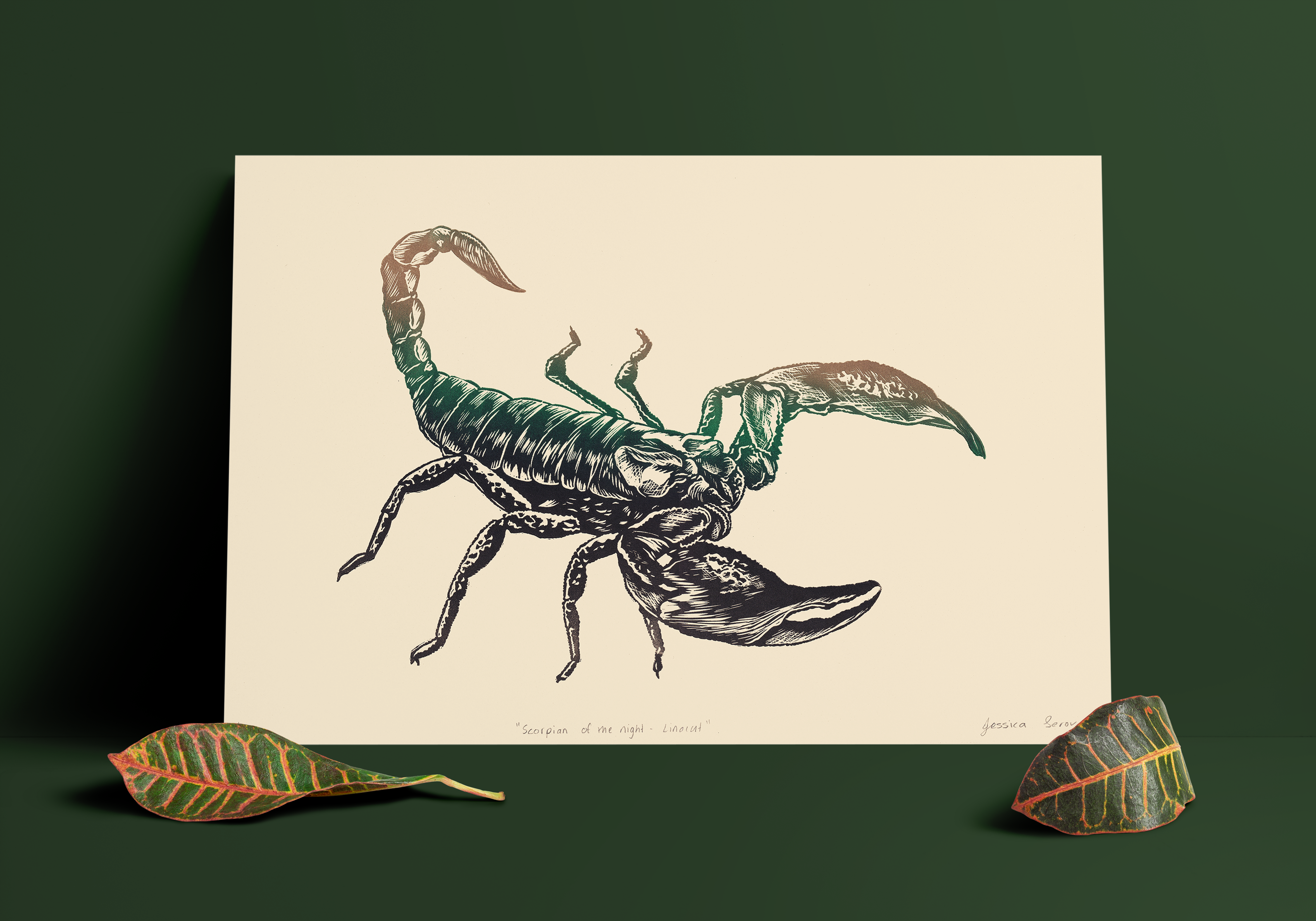 Scorpion of the Night | A3 Linocut Print