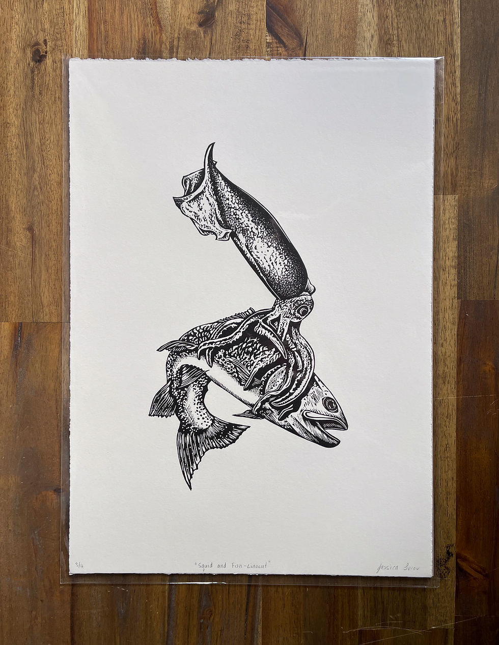 Thumbnail: Squid and Fish in black