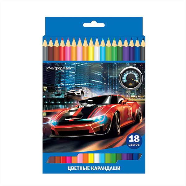Каранд. 18цв Мир скорости (Китай)