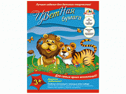 Бумага цв. А4 16л 08цв КТС мелов. 12813 (Россия)
