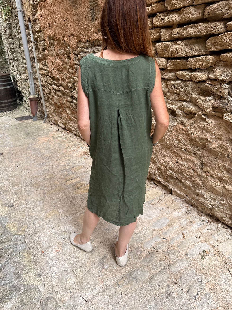 Thumbnail: Robe lin courte sans manches 618
