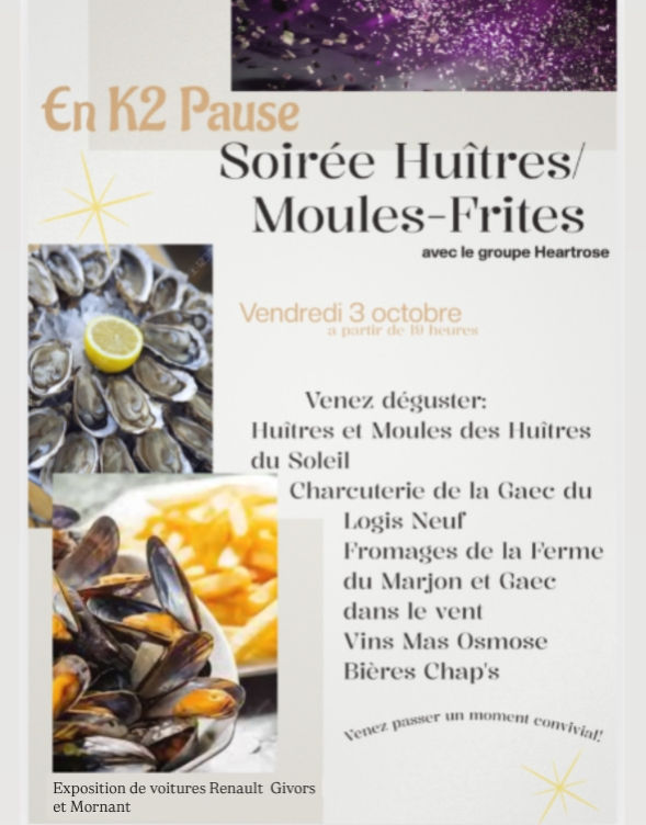 Soirée huîtres / moules frites - enk2pause