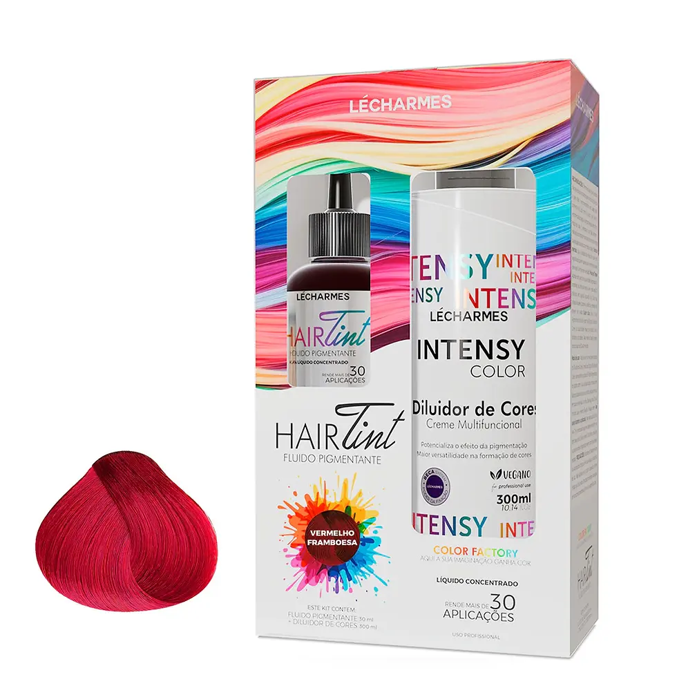 Le Charmes - Hair Tint - Kit Fluido Pigmentante Vermelho Framboesa 300Ml + 30Ml