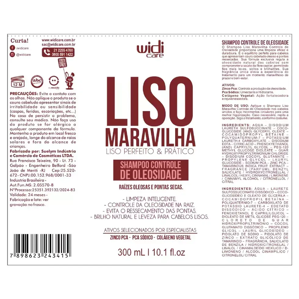 Thumbnail: WidiCare - Liso Maravilha - Shampoo Controle de Oleosidade 300 Ml (10.14 Fl Oz)