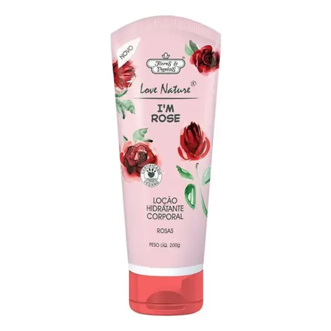 Flores e Vegetais - Love Nature -Im Rose - Locao Hidratante Corporal Rosas 200Gr