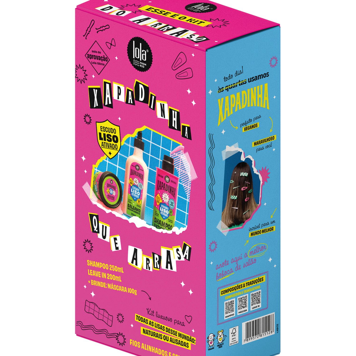 Lola from Rio - Xapadinha - Kit com Shampoo 250Ml, Balsamo 200Ml e Mascara 100Gr