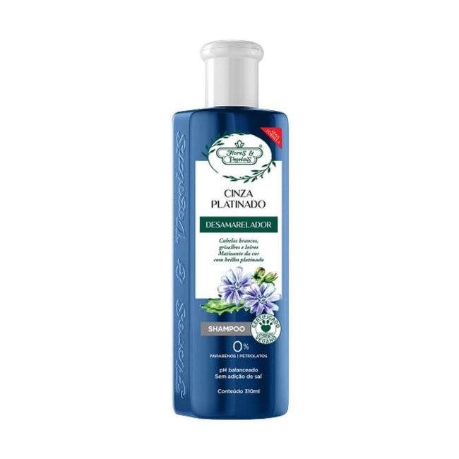 Flores e Vegetais - Matizante Cinza Platinado - Shampoo Desamarelador 310Ml