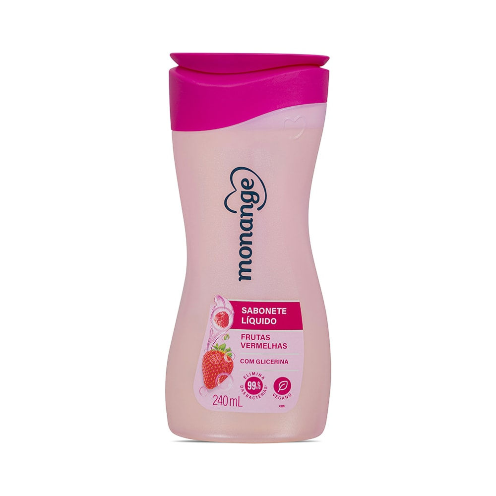 Monange Frutas Vermelhas Sabonete Liquido Glicerina 240Ml (Liquid Soap 8.12FlOz)