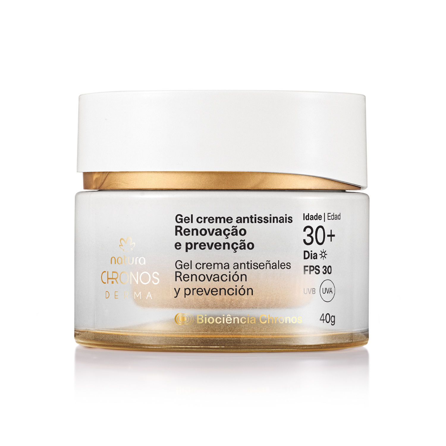 Natura - Chronos - Gel Creme Antissinais Renovacao e Prevencao 30+ Dia 40Gr