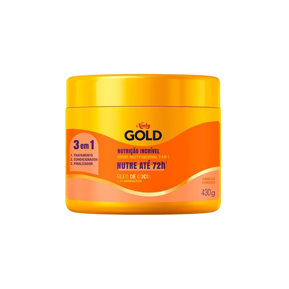 Niely - Gold - Creme Multifuncional 3 em 1 Oleo de Coco Nutricao Incrivel 430Gr