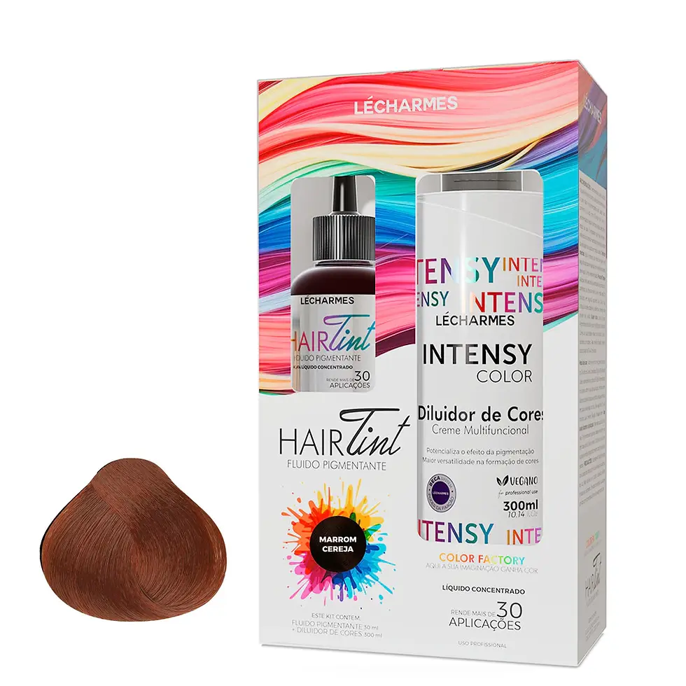 Le Charmes Hair Tint (Cor Temporaria) Kit Pigmentante Marrom Cereja 300Ml + 30Ml