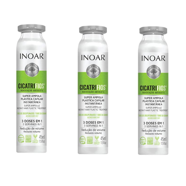 Inoar - Cicatrifios - Kit de Super Ampola Plastica Capilar (3 x 45Ml)