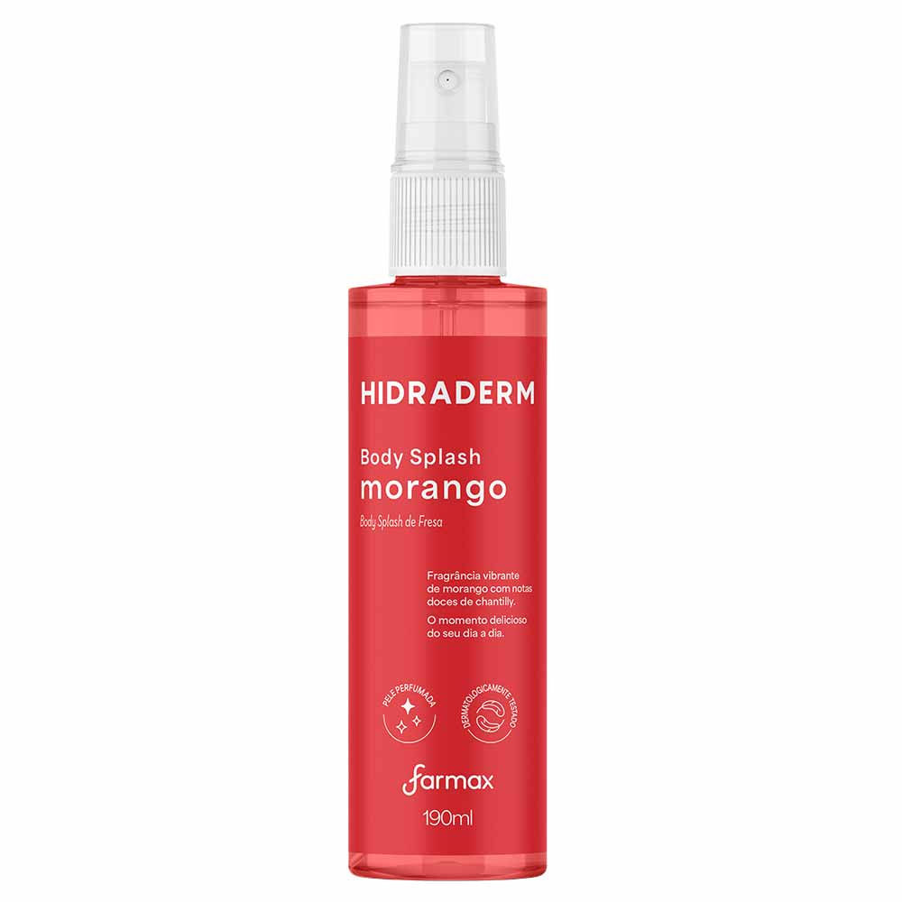Farmax - Hidraderm - Body Splash Morango 190Ml (Strawberry Body Splash 6.42FlOz)