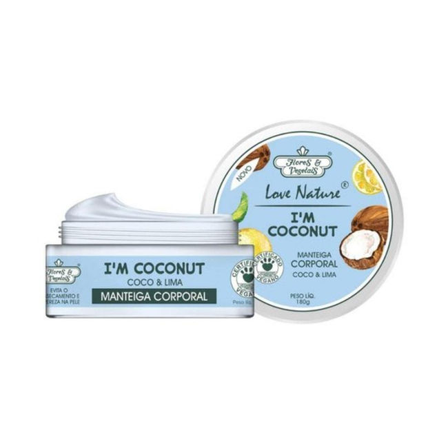 Flores e Vegetais Love Nature - Im Coconut - Manteiga Corporal Coco e Lima 180Gr