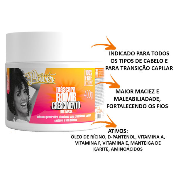 Thumbnail: BeautyColor - Soul Power - Bomb Crescimento - Mascara de Tratamento 400Gr