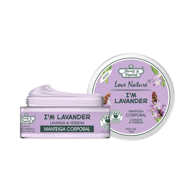 Flores e Vegetais - Love Nature - Manteiga Corporal Lavanda e Verbena 180Gr