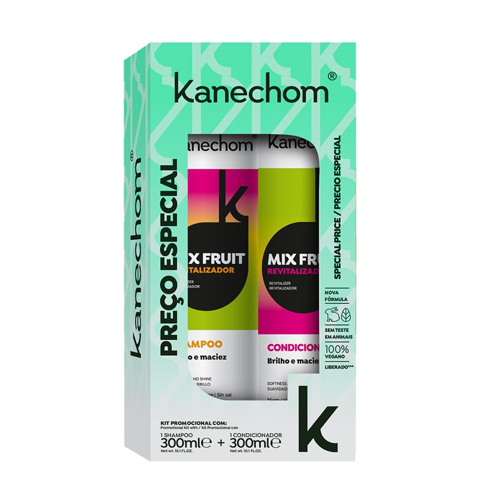 Kanechom - Mix Fruit Kit Shampoo e Condicionador (2 x 300Ml) - (2 x 10.14 FlOz)