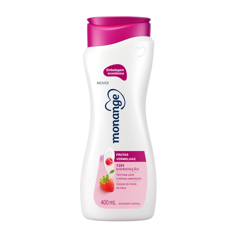 Monange - Frutas Vermelhas - Hidratante Corporal 400Ml (Body Lotion 13.53FlOz)