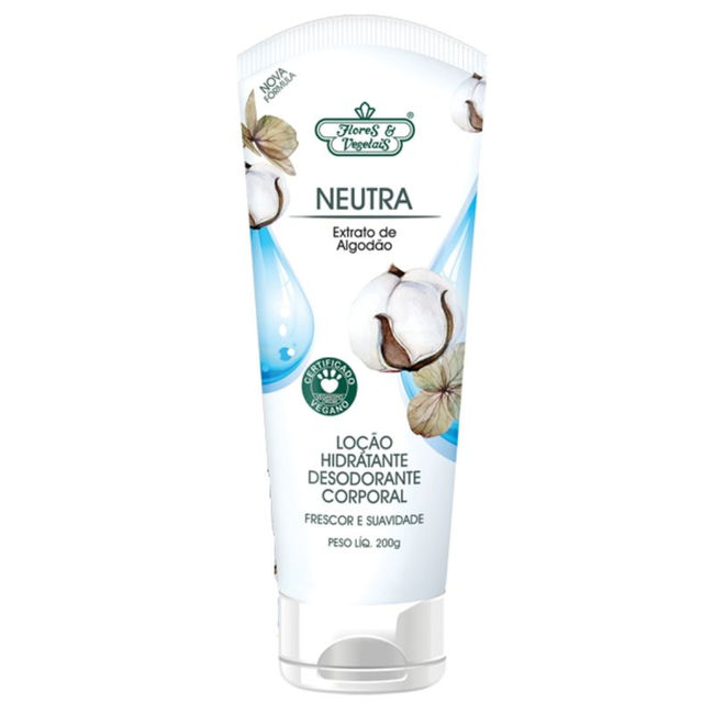 Flores e Vegetais - Neutra - Locao Hidratante Corporal Extrato de Algodao 200Gr