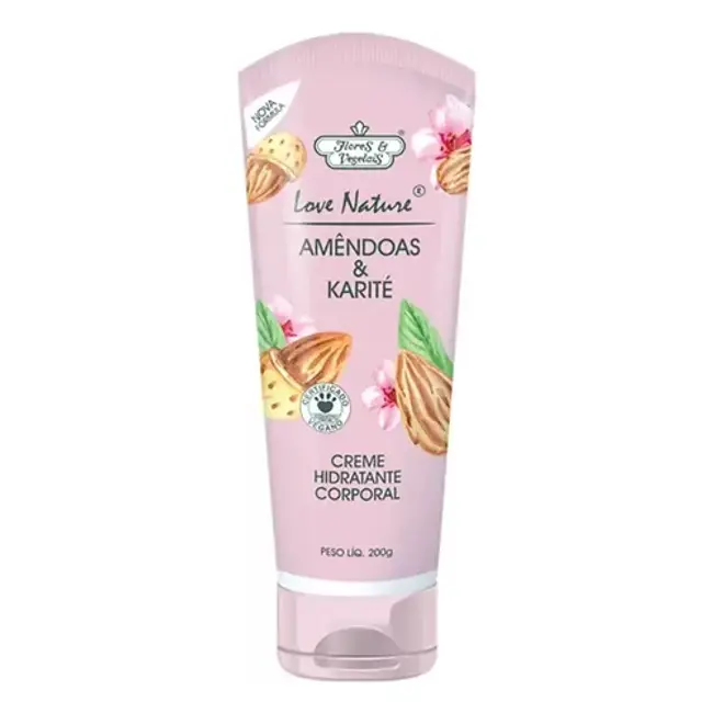 Flores e Vegetais - Love Nature - Amendoas e Karite - Creme Corporal 200Gr