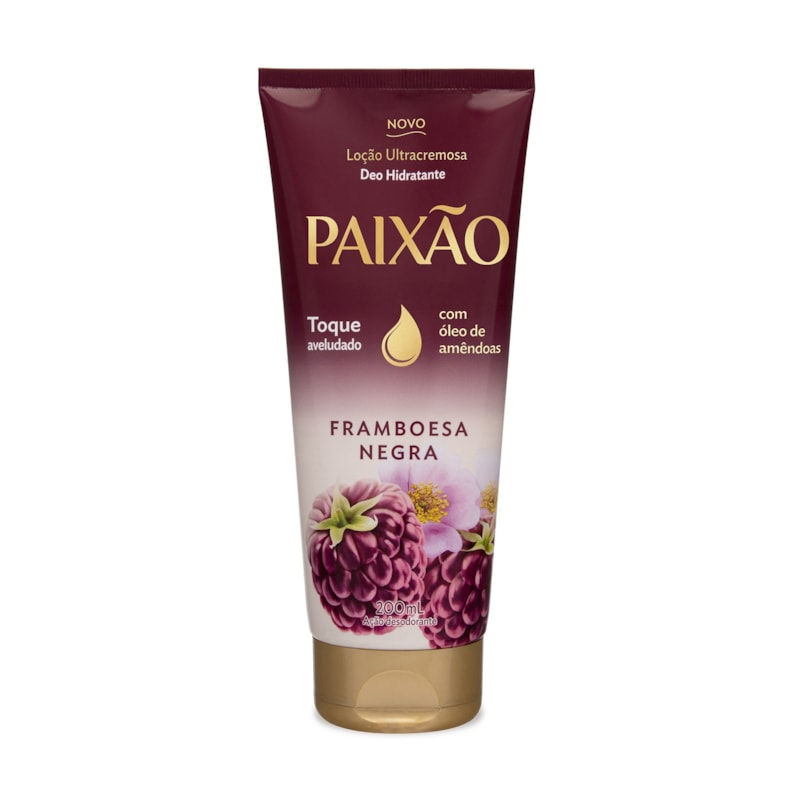 Paixao - Framboesa Negra Hidratante Untracremosa Bisnaga 200Ml (Lotion 6.76FlOz)